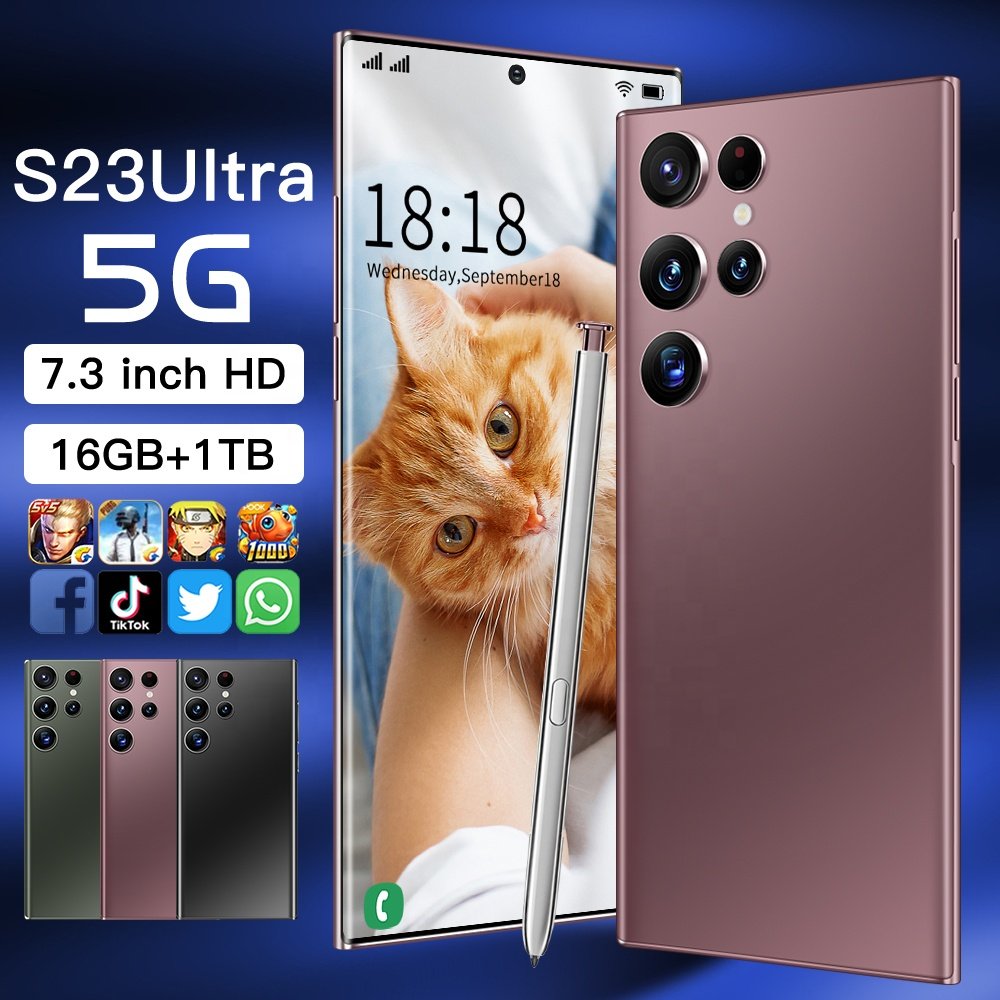 2023 Original Unlocked Cheap S23 5G Smartphone 6.7 Inch HD screen Android 13 Global Version 12+512G Mobile Phones 4G 5G network